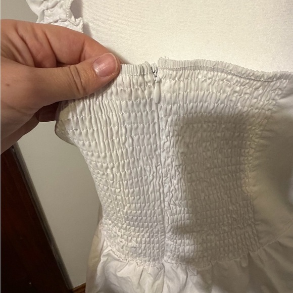 White Ruffled Cotton Dress - Picture 4 of 5